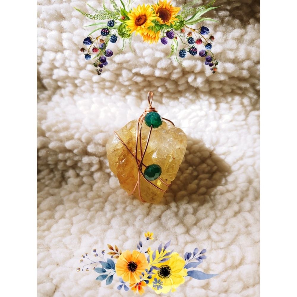 Raw Citrine Crystal Pendant